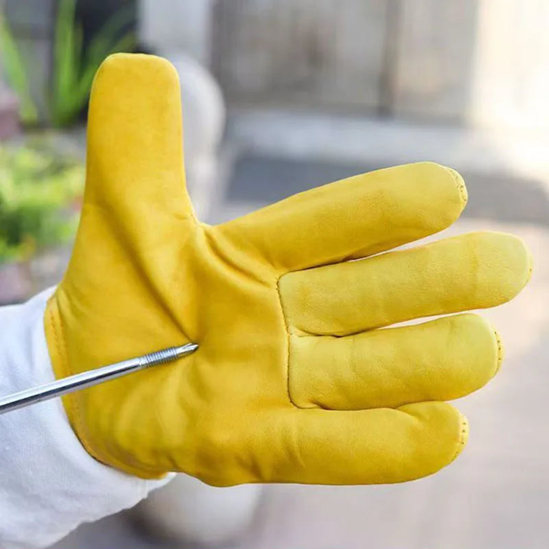 1Pair Soft Hand, Straight Thumb Beekeeper Beekeeping Bee Keeping Gloves Goatskin With Vented Long Sleeves