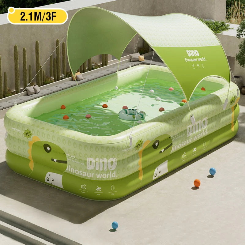 1.8-2.6M PVC Inflatable Swimming Pool Children's Cute Home Outdoor Large Pool for Family for Backyard Baby Indoor Bath Bathtub