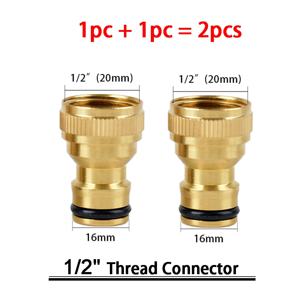 1Sets Garden Hose Quick Connect Water Hose Fitting, 3/4 Inch 1/2 Inch Brass BSP Female And Male Connector