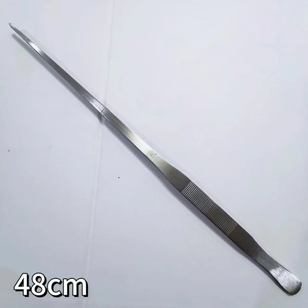 27/38/48cm Aquarium Plant Tweezers Multifuctional Stainless Steel Elbow Tweezers Fish Tank Aquascape Tools Aquarium Feeding Tong