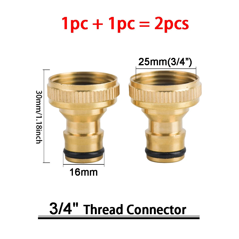1Sets Garden Hose Quick Connect Water Hose Fitting, 3/4 Inch 1/2 Inch Brass BSP Female And Male Connector