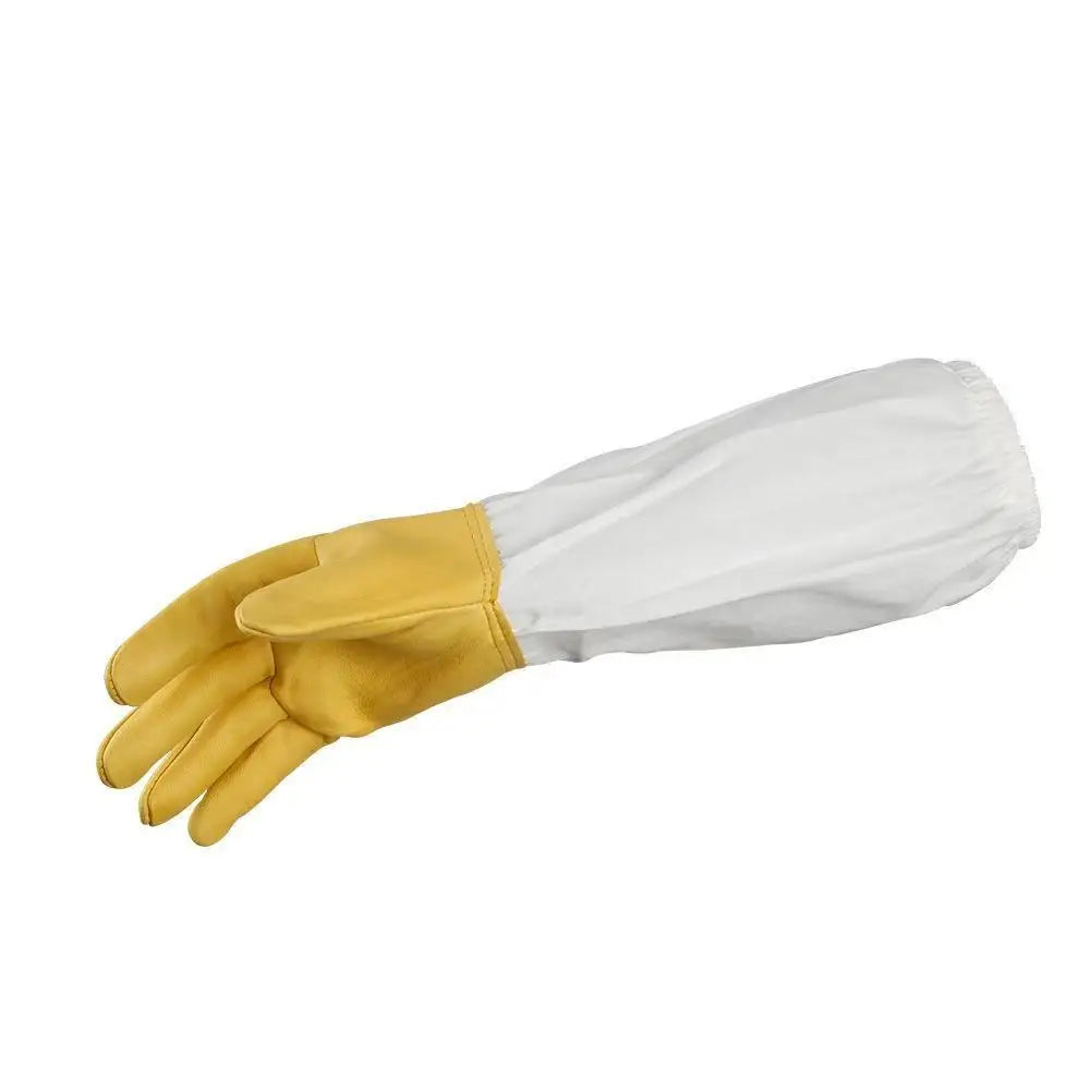 1Pair Soft Hand, Straight Thumb Beekeeper Beekeeping Bee Keeping Gloves Goatskin With Vented Long Sleeves
