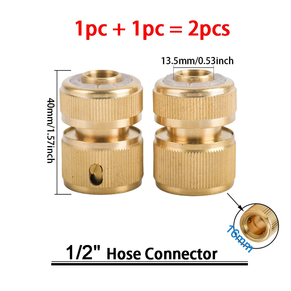 1Sets Garden Hose Quick Connect Water Hose Fitting, 3/4 Inch 1/2 Inch Brass BSP Female And Male Connector