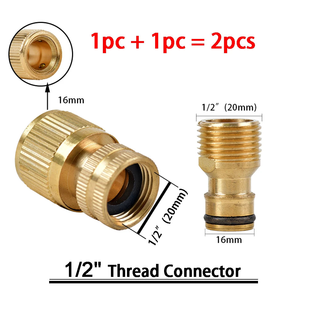 1Sets Garden Hose Quick Connect Water Hose Fitting, 3/4 Inch 1/2 Inch Brass BSP Female And Male Connector
