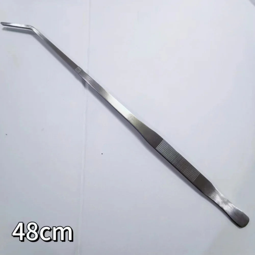 27/38/48cm Aquarium Plant Tweezers Multifuctional Stainless Steel Elbow Tweezers Fish Tank Aquascape Tools Aquarium Feeding Tong