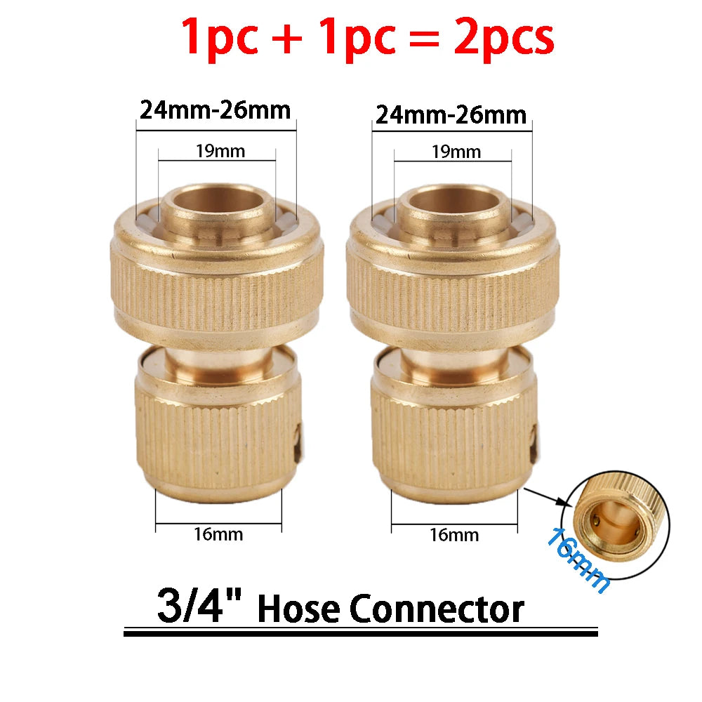 1Sets Garden Hose Quick Connect Water Hose Fitting, 3/4 Inch 1/2 Inch Brass BSP Female And Male Connector