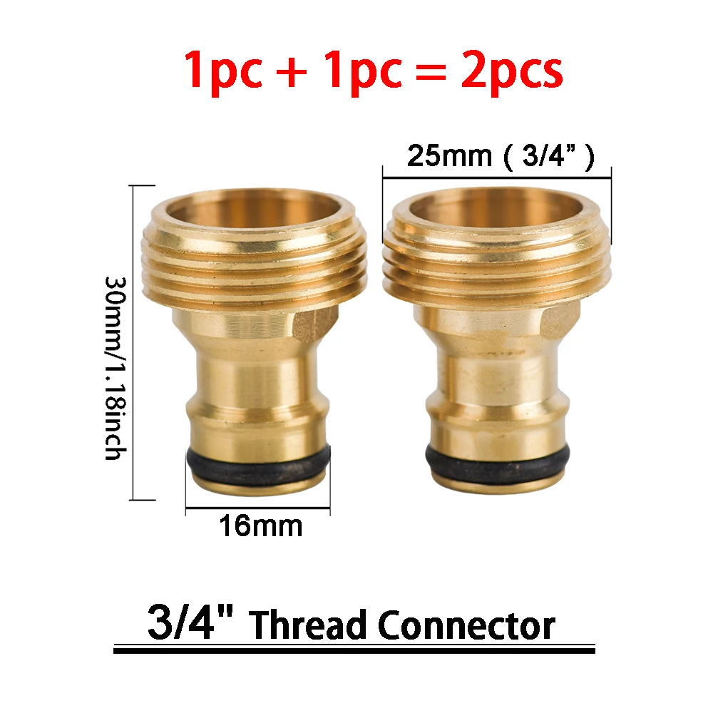 1Sets Garden Hose Quick Connect Water Hose Fitting, 3/4 Inch 1/2 Inch Brass BSP Female And Male Connector