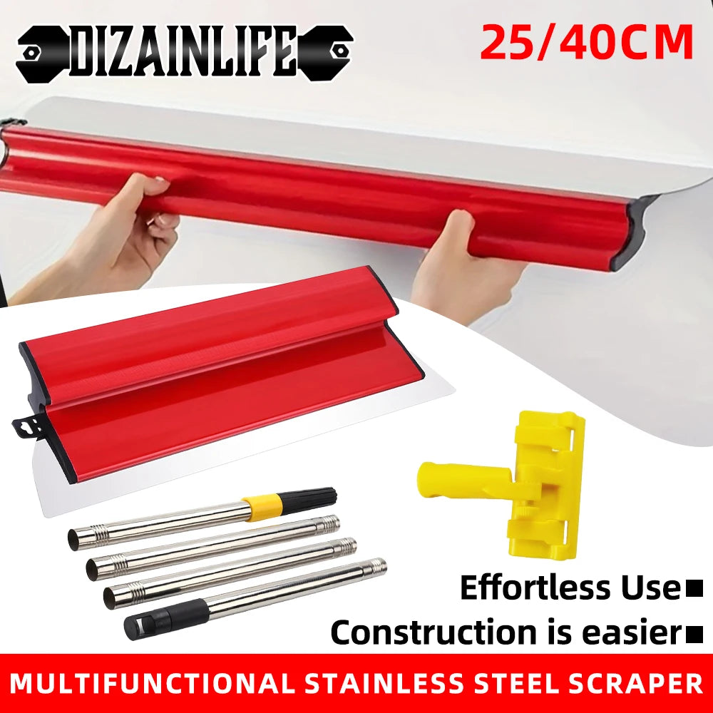 25/40cm Drywall Smooth Trowel Brush Wall Blade Spray Paint Finishing Flexible Putty Building Tool with Connecting Rod Wall Tool